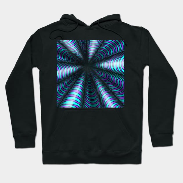 Happy Blue Optical Illusion Hoodie by GemmasGems